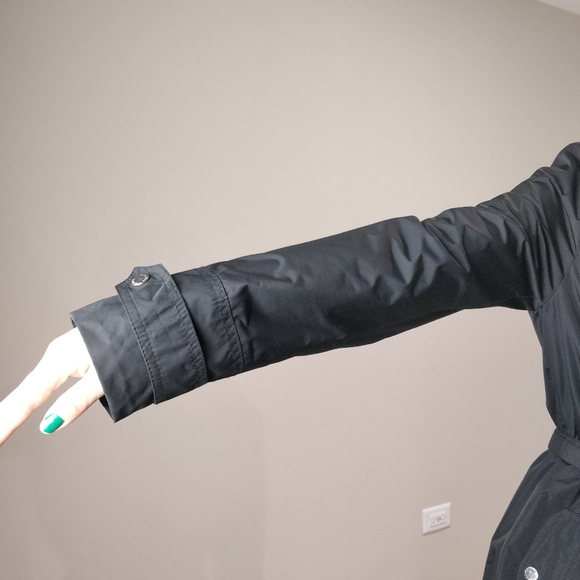 NWOT Chic diagonal zipper tie waist black jacket - Picture 15 of 16